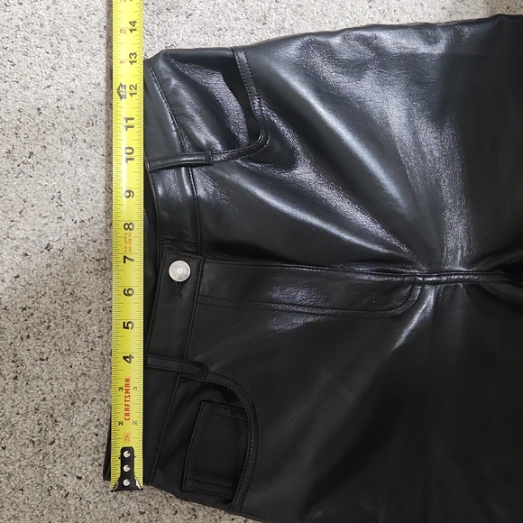 ARITZIA Wilfred The Melina High-Rise Vegan Leather Pants Black Size 4 Approx - Picture 5 of 12